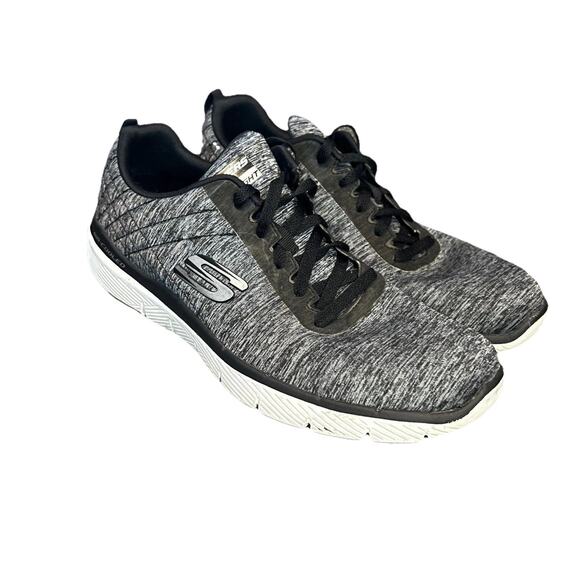 Skechers Flex Advantage 3.0 Running Shoes Mens Sz 9 Black Canvas Sporty Athletic